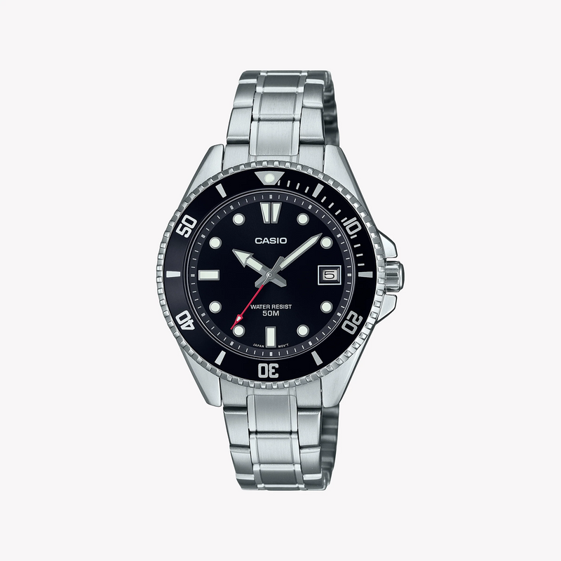 Casio Unisex Stainless Steel, Black Dial | Mdv-10d-1a1vef by i-watch