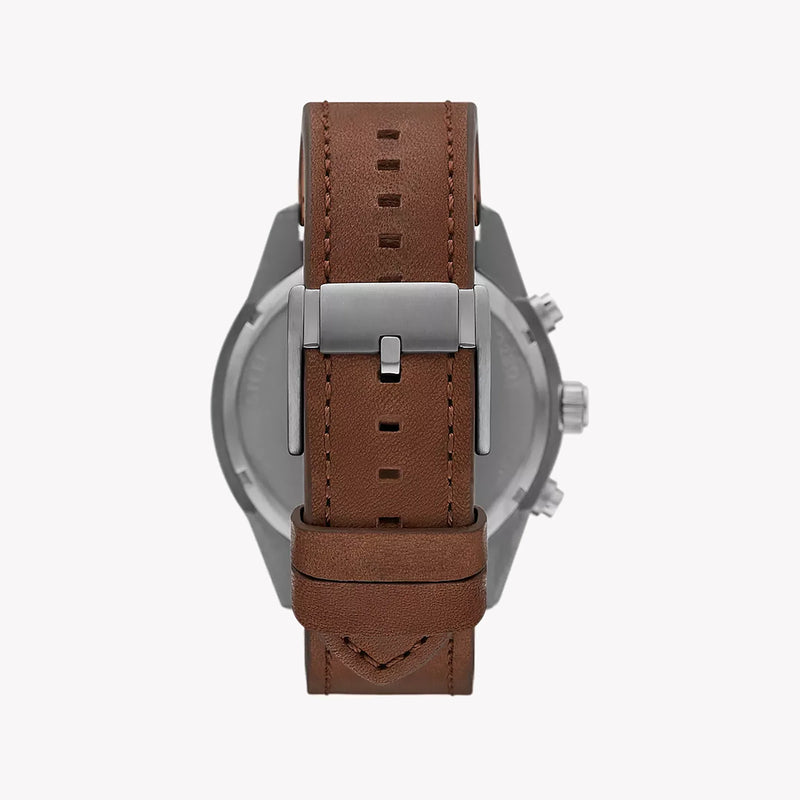 Fossil Men's Silver Stainless Steel, Brown Leather | Bq2801 by i-watch