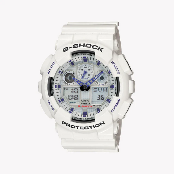 Casio G-Shock Ga-100a-7a Sporty Style - Unstoppable White Adventure Watch by i-watch