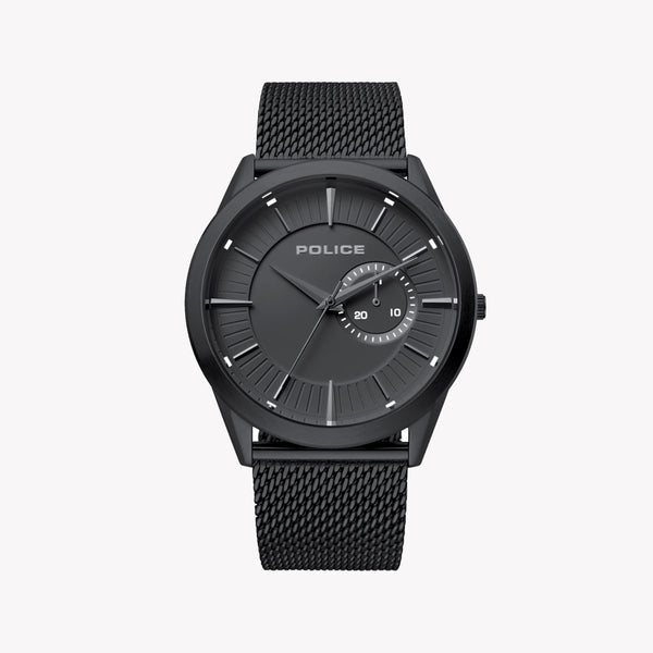 Police Men's Black Stainless Steel Watch, Black Dial | P15919jsb02mm by i-watch