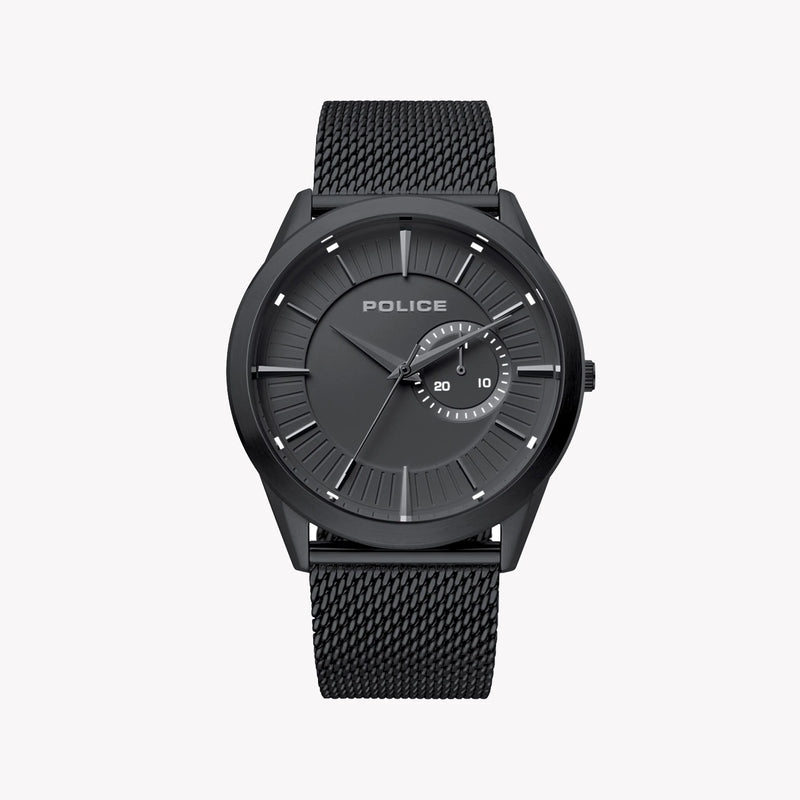 Police Men's Black Stainless Steel Watch, Black Dial | P15919jsb02mm by i-watch