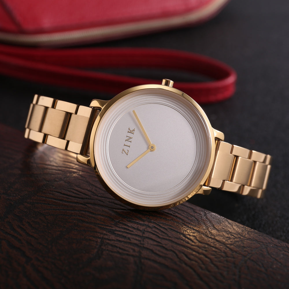 Zink Women's Watch With Gold Stainless Steel Case And Gold Stainless Steel Band by i-watch