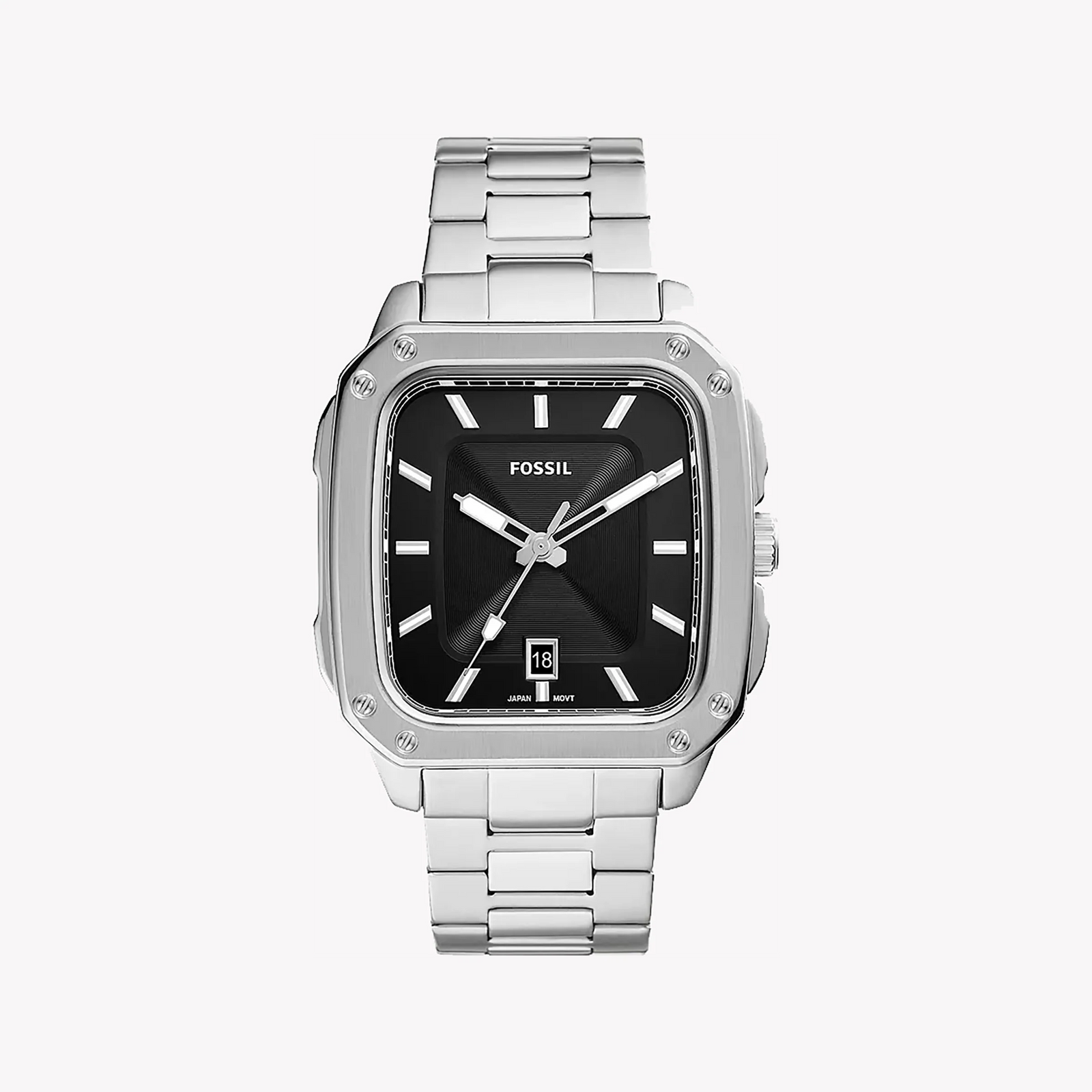 Fossil Men's Silver Stainless Steel Watch, Black Dial | Fs5933 by i-watch