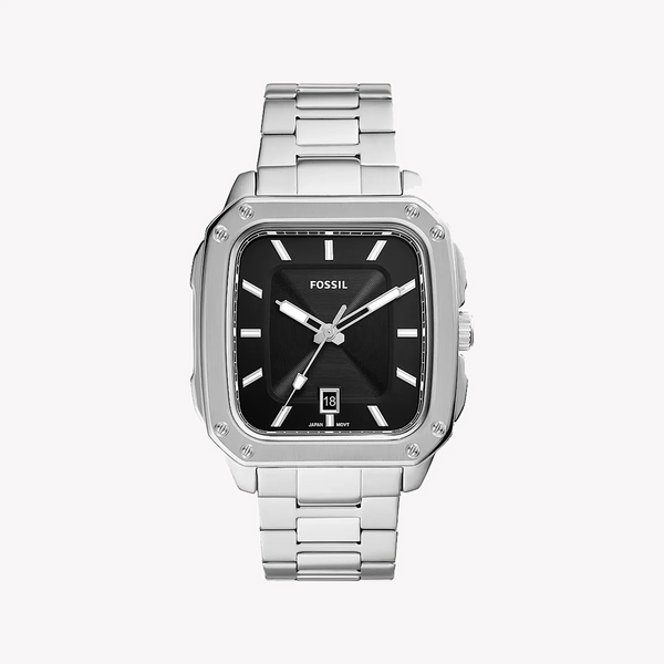 Fossil Men's Silver Stainless Steel Watch, Black Dial | Fs5933 by i-watch