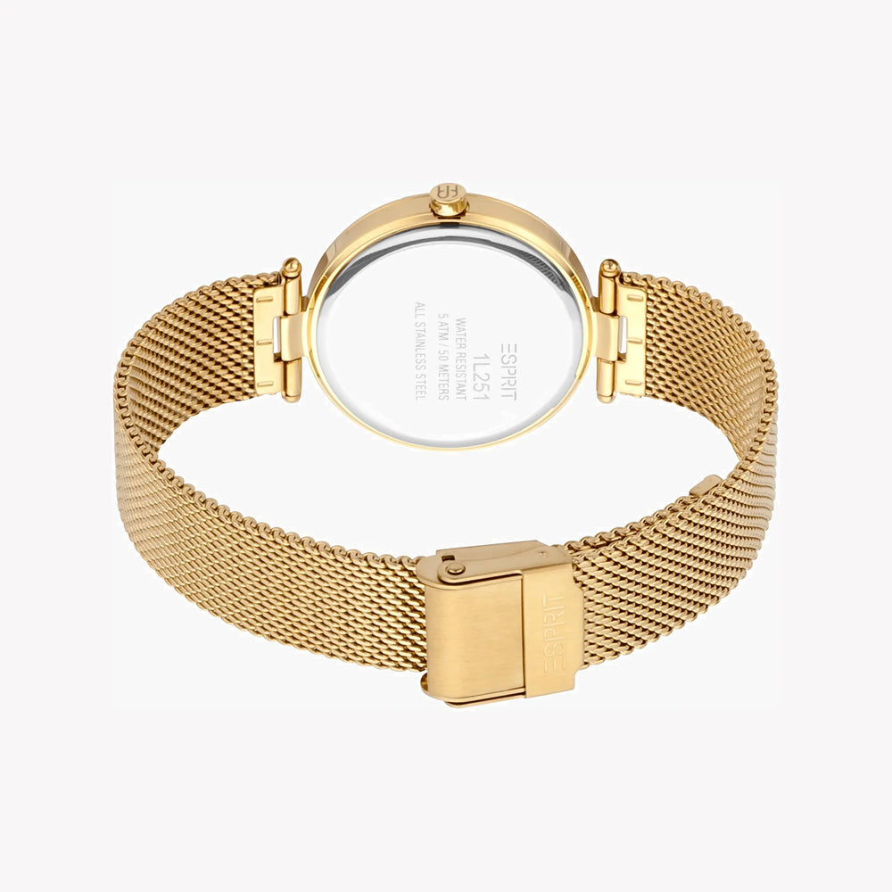 Esprit Women's Gold Stainless Steel Watch, Champagne Dial | Es1l216m0025 by i-watch
