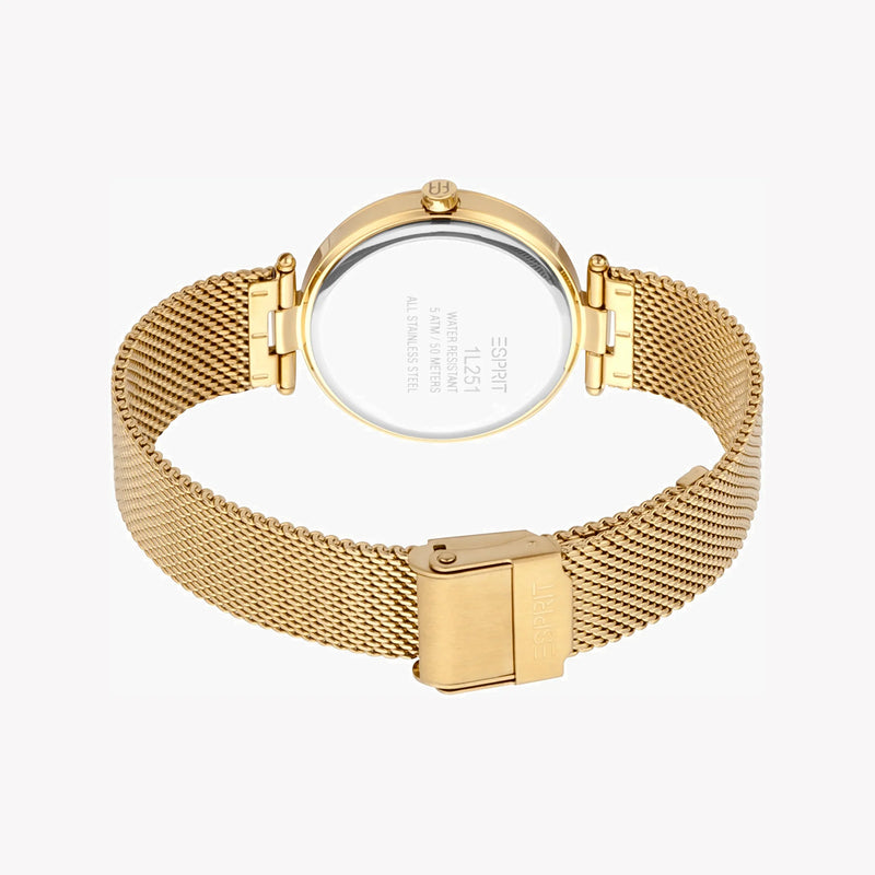 Esprit Women's Gold Stainless Steel Watch, Champagne Dial | Es1l216m0025 by i-watch