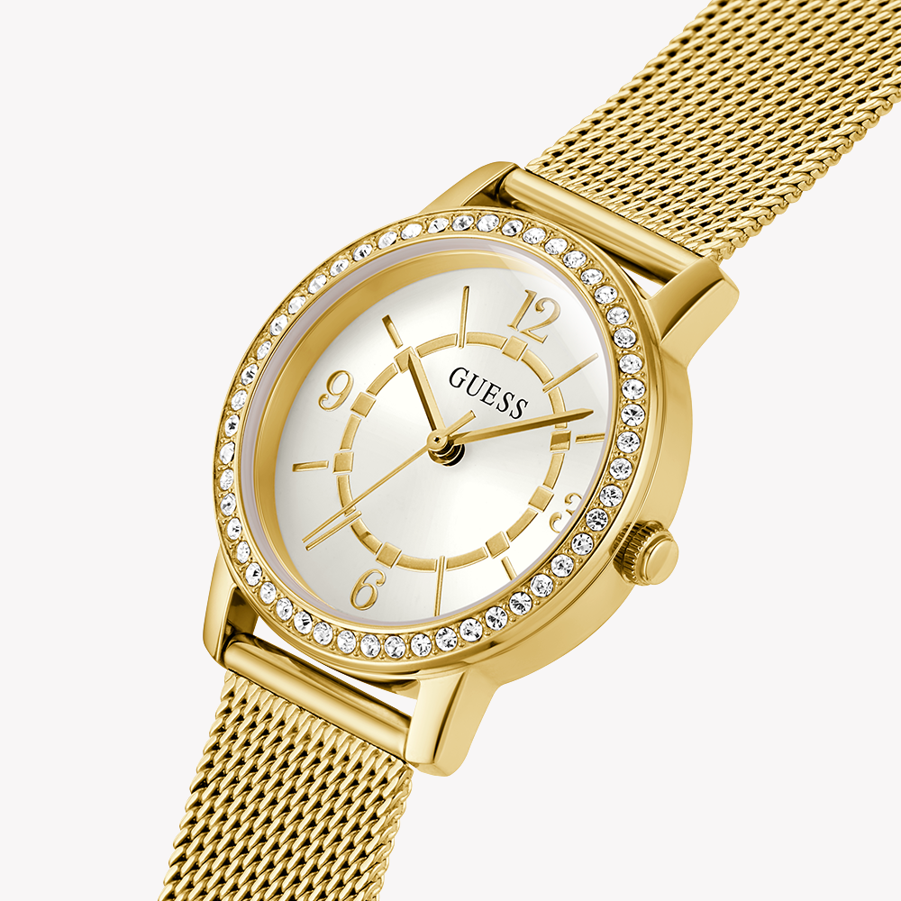 GUESS GW0534L2 ELEGANT TIMEPIECE - CHIC GOLD MESH WOMEN'S WATCH WITH WHITE DIAL-i-Watch-5