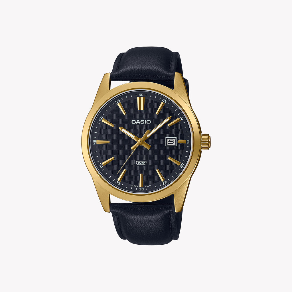 CASIO MTP-VD03GL-1A - ELEGANT TIMEPIECE - STYLISH GOLD & BLACK DESIGN for Men