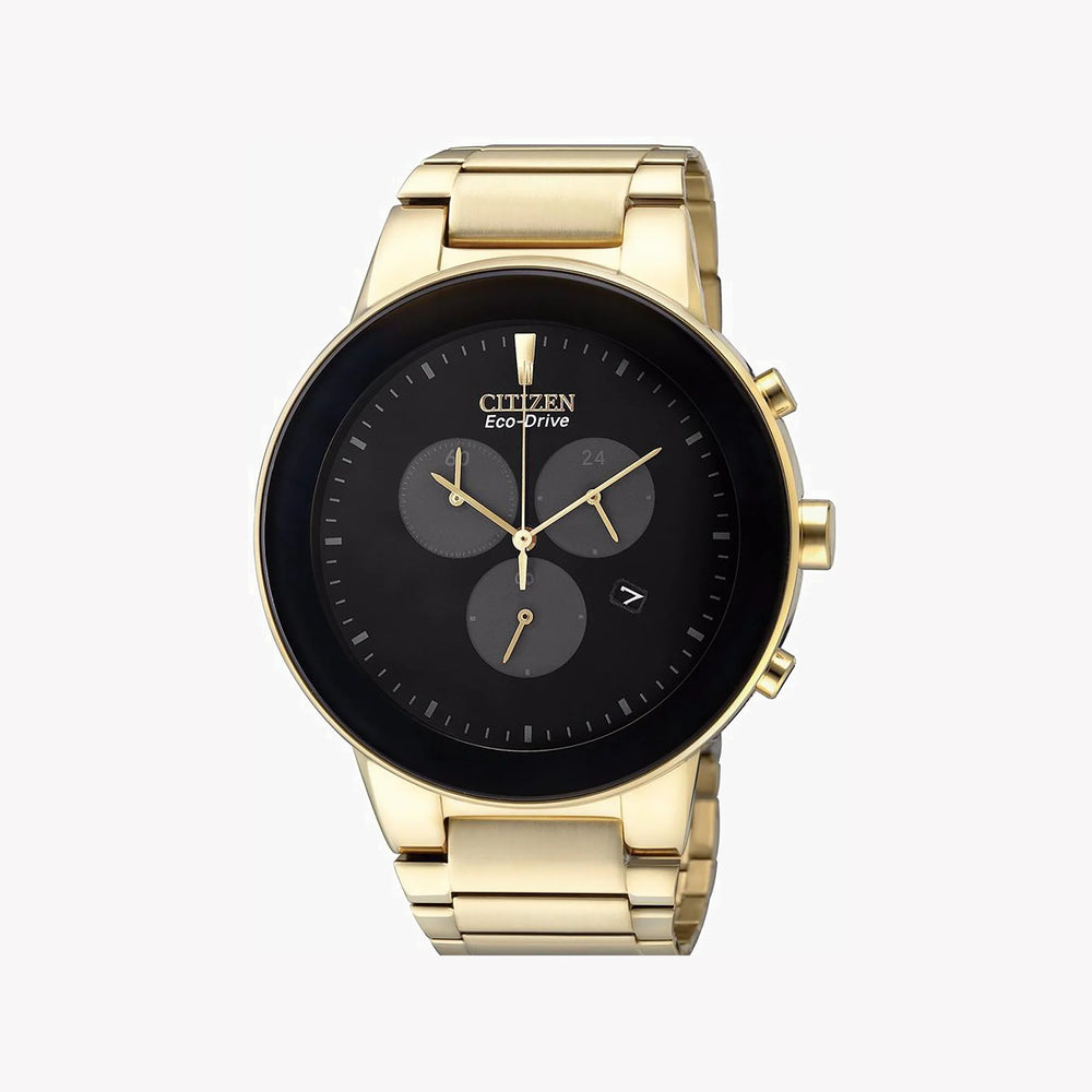 Bold Performance Men's Gold Stainless Steel Watch, Black Dial | At2242-55e by i-watch