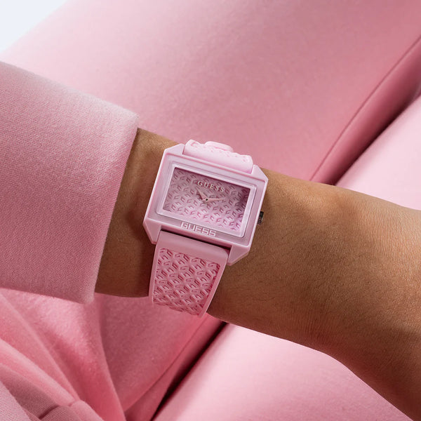 Guess Women's Pink Biobased Nylon Watch, Pink Dial | Gw0677l2 by i-watch
