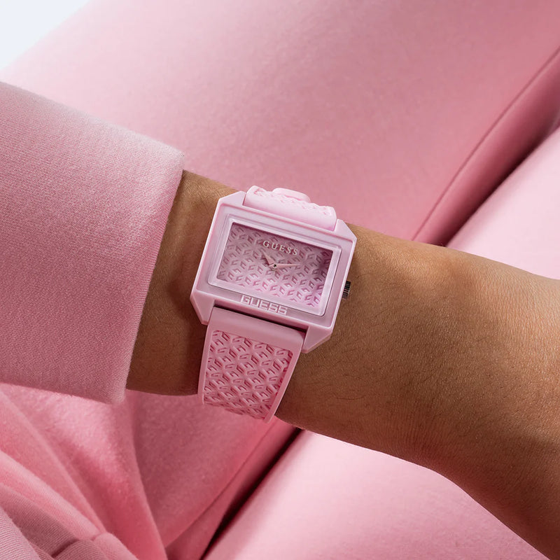 Guess Women's Pink Biobased Nylon Watch, Pink Dial | Gw0677l2 by i-watch
