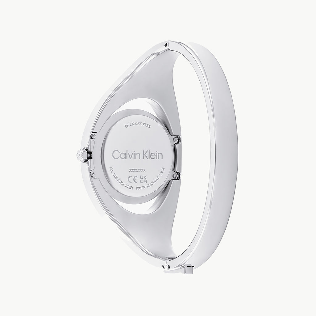 CK CALVIN KLEIN NEW COLLECTION - ELEGANT SILVER STATEMENT WOMEN'S WATCH with BLACK DIAL & STAINLESS STEEL BAND-i-Watch-3