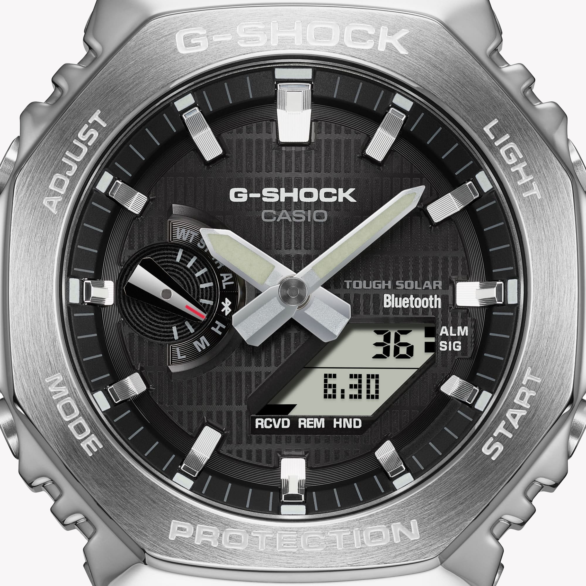 Casio G-Shock Men's Silver Resin & Stainless Steel | Gbm-2100-1aer