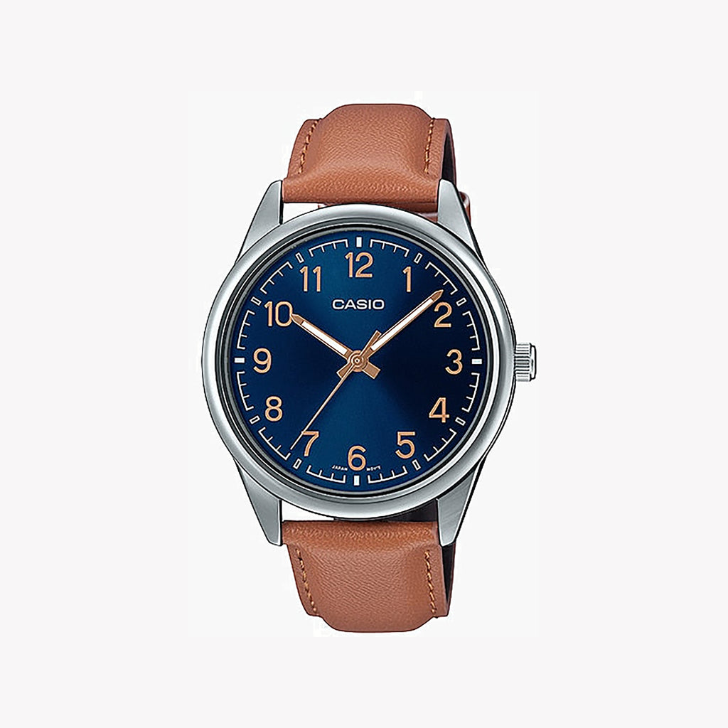 MTP-V005L-2B4UDF - MODERN GENTLEMAN'S TIMEPIECE - ELEGANT STAINLESS STEEL & LEATHER WATCH-i-Watch-4