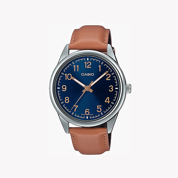 MTP-V005L-2B4UDF - MODERN GENTLEMAN'S TIMEPIECE - ELEGANT STAINLESS STEEL & LEATHER WATCH-i-Watch-4