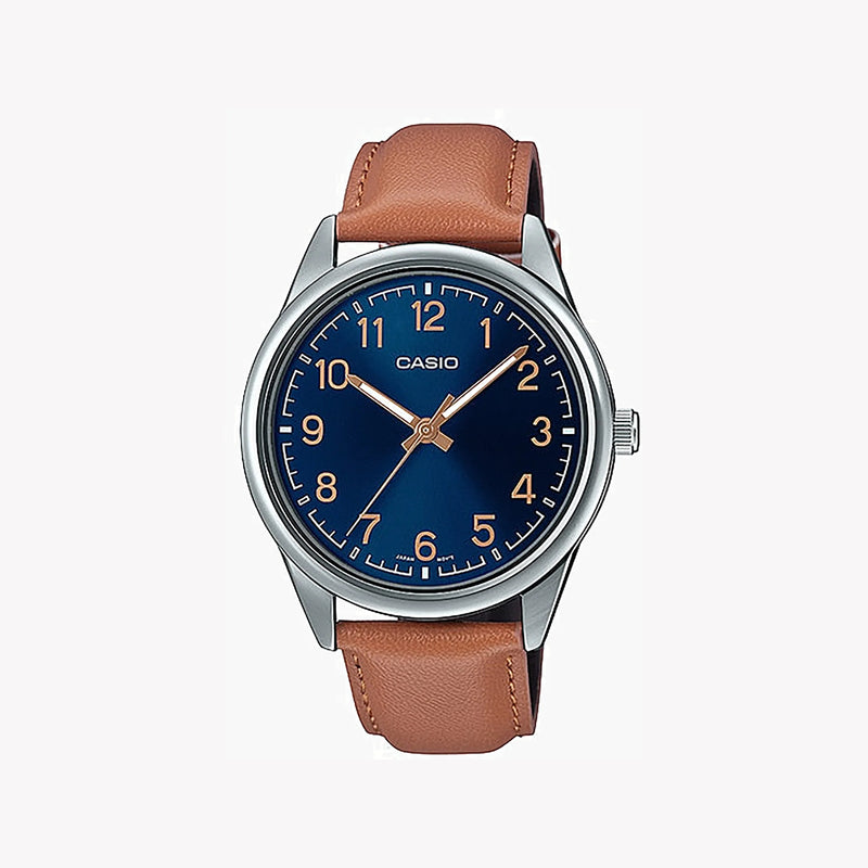 MTP-V005L-2B4UDF - MODERN GENTLEMAN'S TIMEPIECE - ELEGANT STAINLESS STEEL & LEATHER WATCH-i-Watch-4