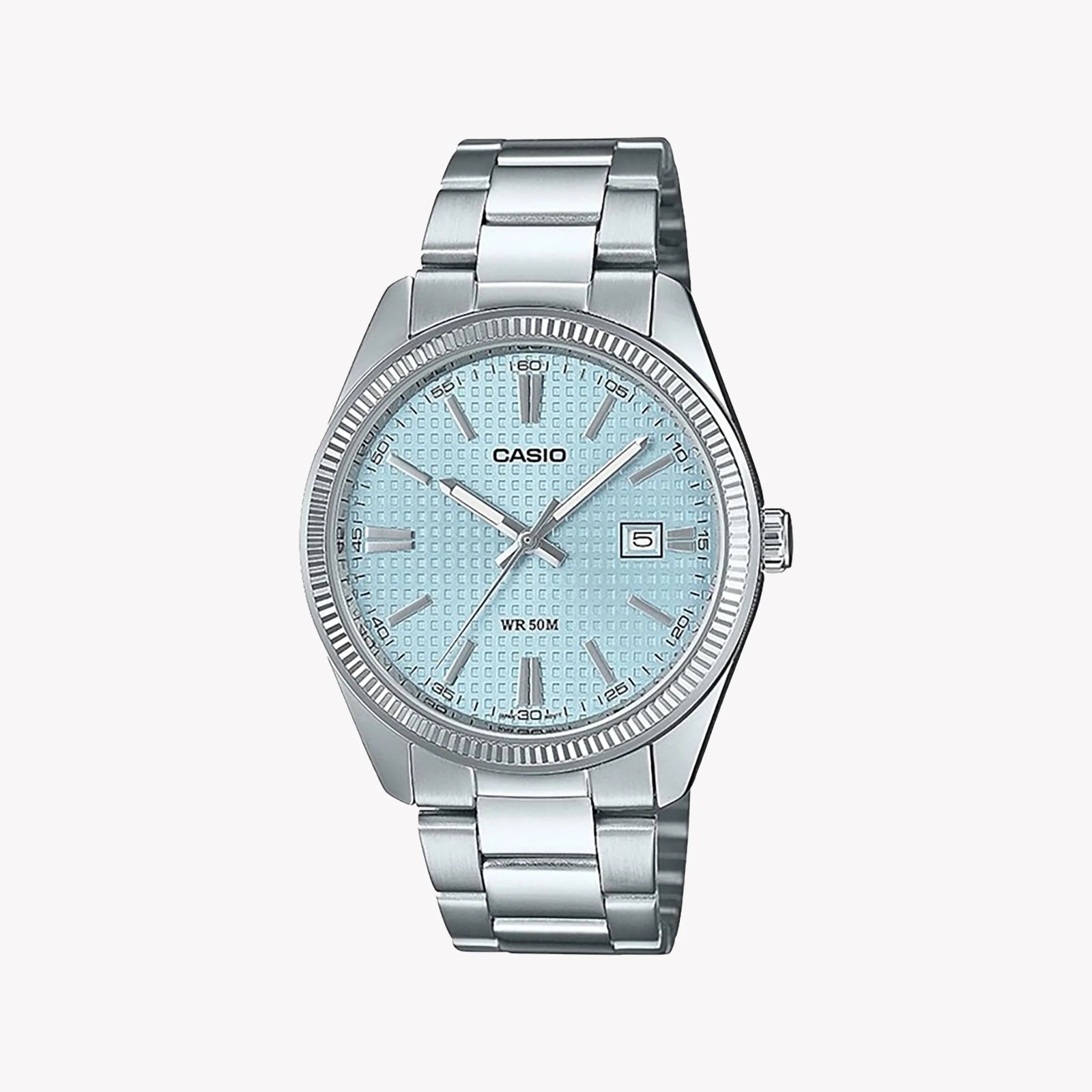 Timeless Elegance Unisex Silver Watch, Blue Dial | Mtp-1302pe-2avef by i-watch