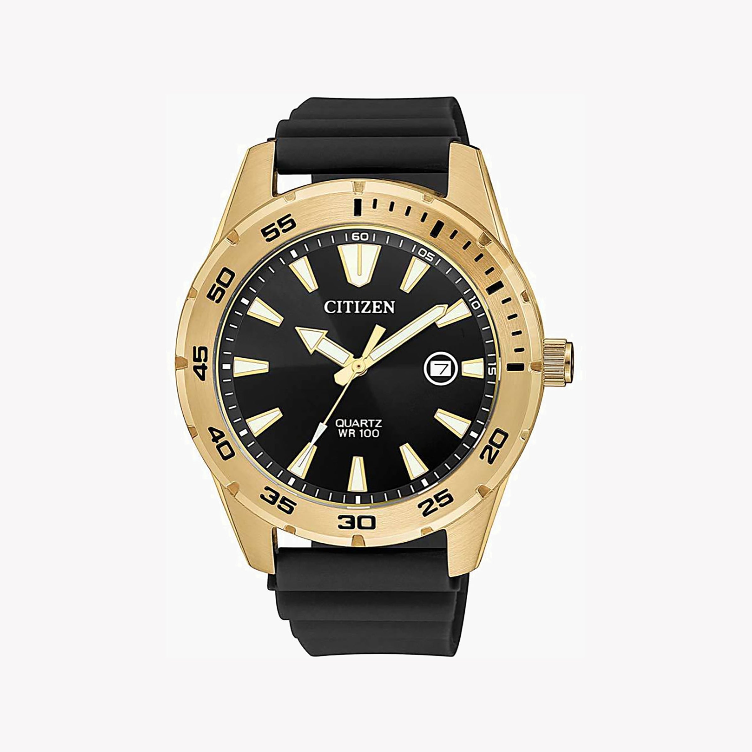 CITIZEN BI1043-01E BOLD EXPRESSION - Men's Gold & Black Urethane Watch for Every Adventure