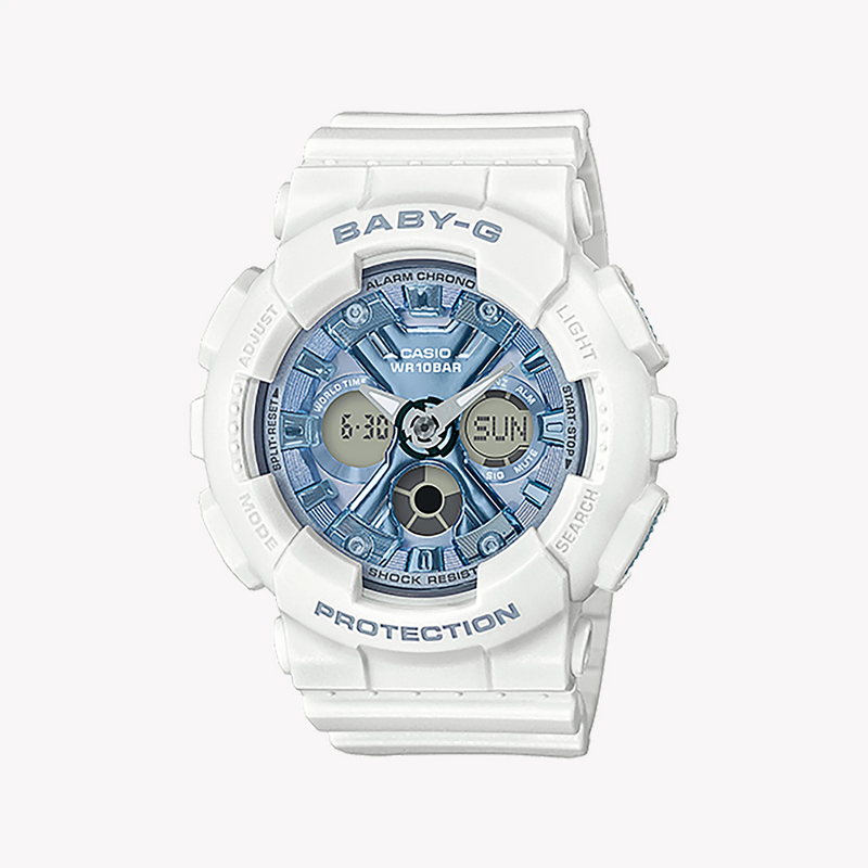 Ba-130-7a2dr Baby-G Women's White Resin Watch, Digital Dial | Ba-130-7a2dr by i-watch
