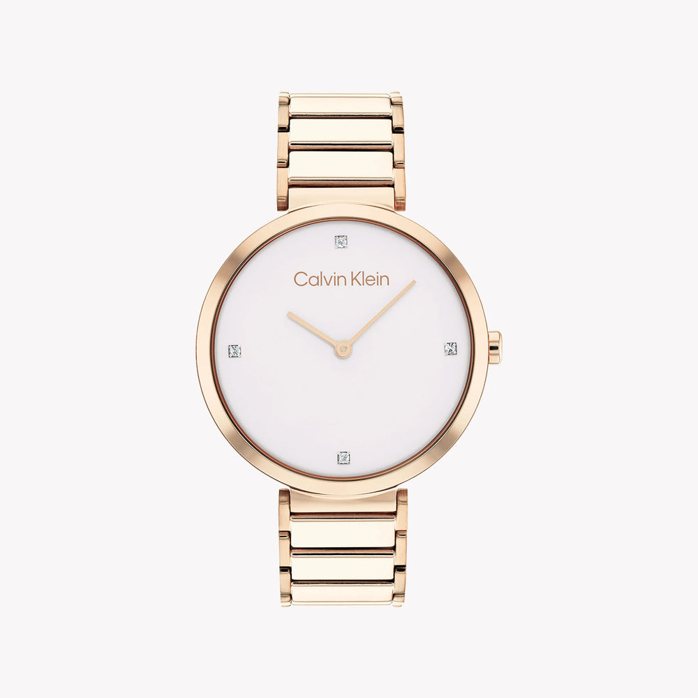 Ck Calvin Klein Women's Rose Gold Watch, White Dial | K3m236g6 by i-watch
