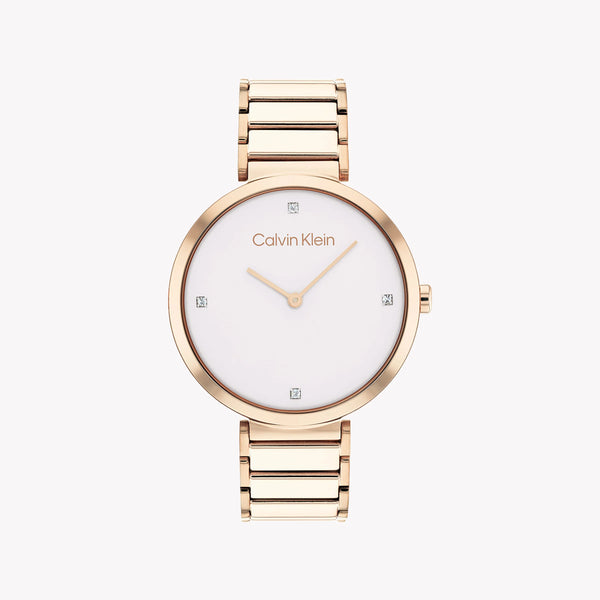 Ck Calvin Klein Women's Rose Gold Watch, White Dial | K3m236g6 by i-watch