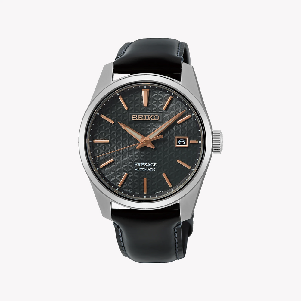 Seiko Presage Men's Silver Watch, Black Dial | Spb231j1 by i-watch