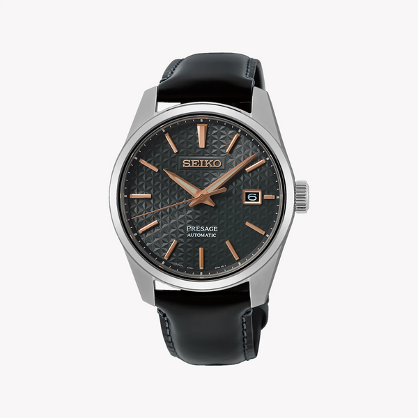 Seiko Presage Men's Silver Watch, Black Dial | Spb231j1 by i-watch