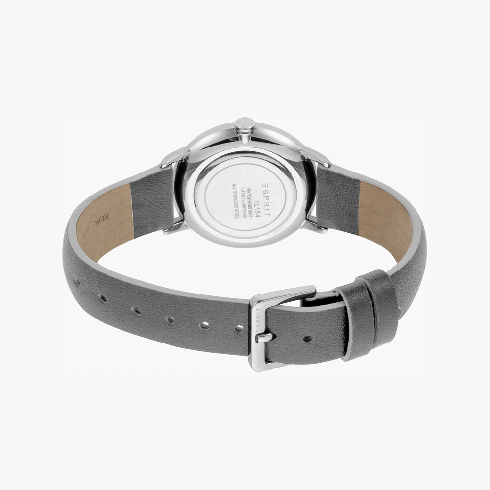 Esprit Women's Grey Leather Watch, Silver Dial | ES1L154L0025 by i-watch