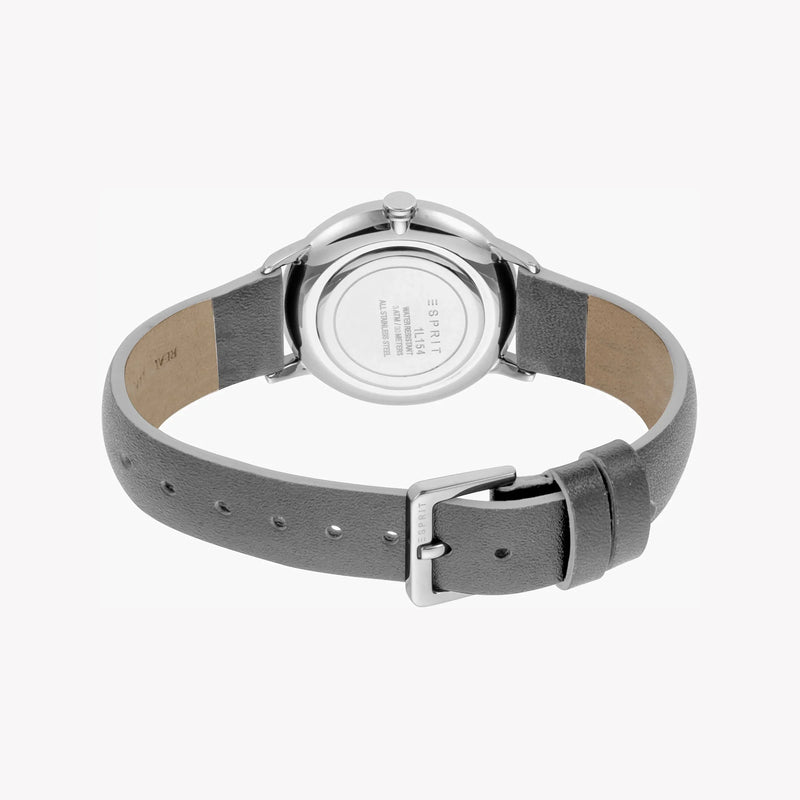 Esprit Women's Grey Leather Watch, Silver Dial | ES1L154L0025 by i-watch