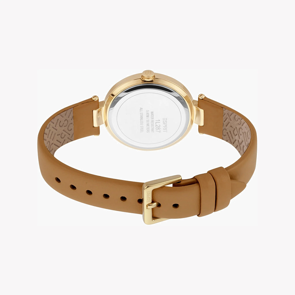 ESPRIT Women's Watch with Silver Stainless Steel Case and Brown Leather Band-i-Watch-3