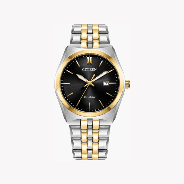 Citizen Men's Silver & Gold Watch, Black Dial | Bm7334-58e by i-watch