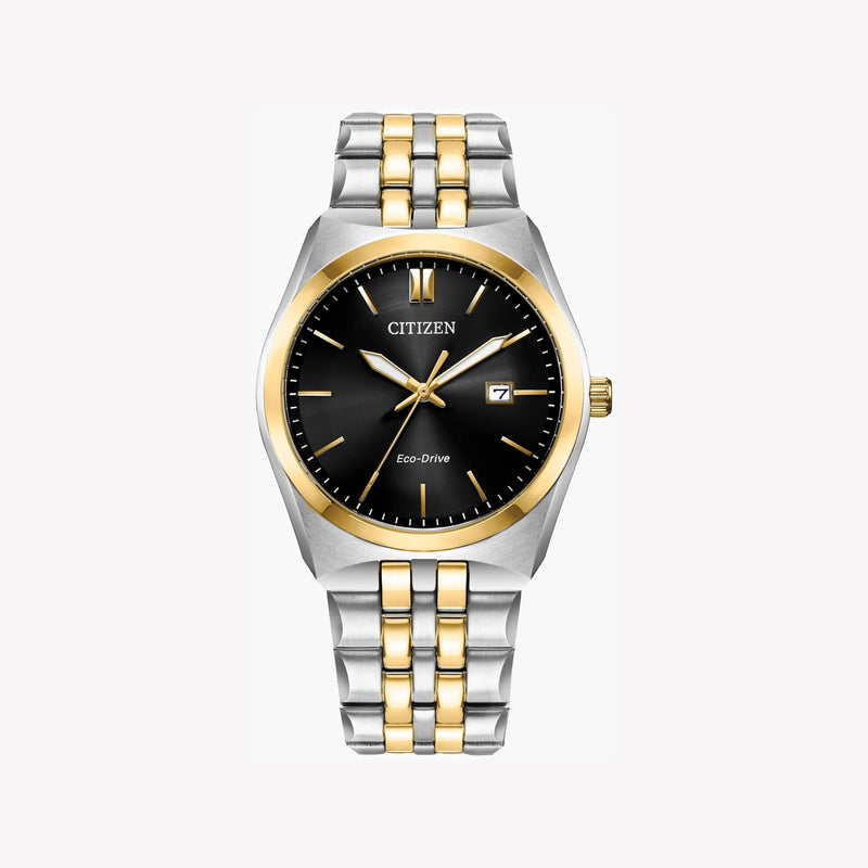 Citizen Men's Silver & Gold Watch, Black Dial | Bm7334-58e by i-watch