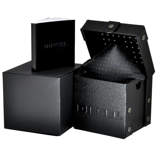 Diesel Men's Silver Stainless Steel, Black Leather | Dz7313 by i-watch