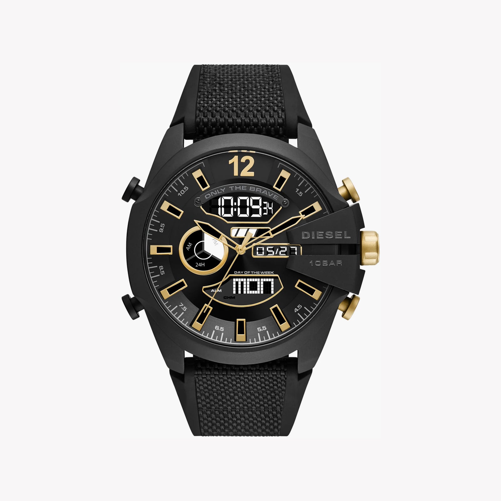 Diesel Men's Black Leather Watch, Black Stainless Steel | Dz4552 by i-watch