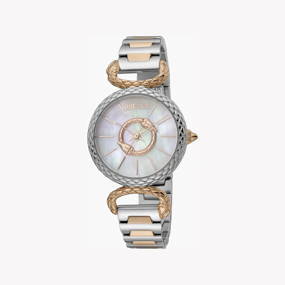 Just Cavalli Women's Silver & Rose Gold Watch, White Dial | Jc1l148m0095 by i-watch