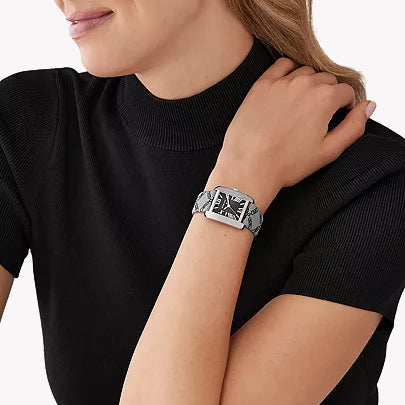 MICHAEL KORS MK2991 - ELEGANCE REDEFINED: Women's Silver & Black Leather Analog Watch-i-Watch-4