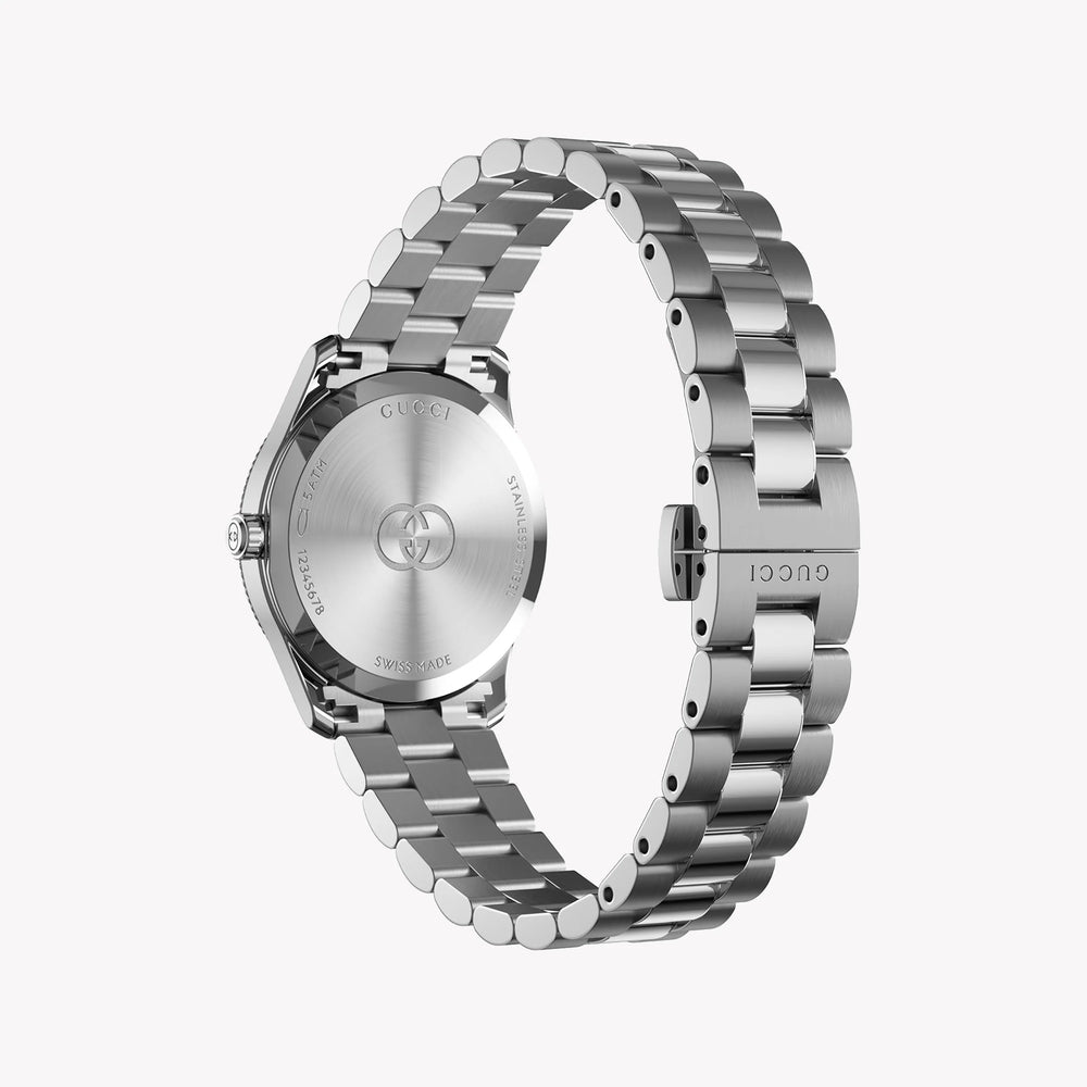 Gucci Women's Silver Stainless Steel Watch, White Dial | Ya1265064 by i-watch