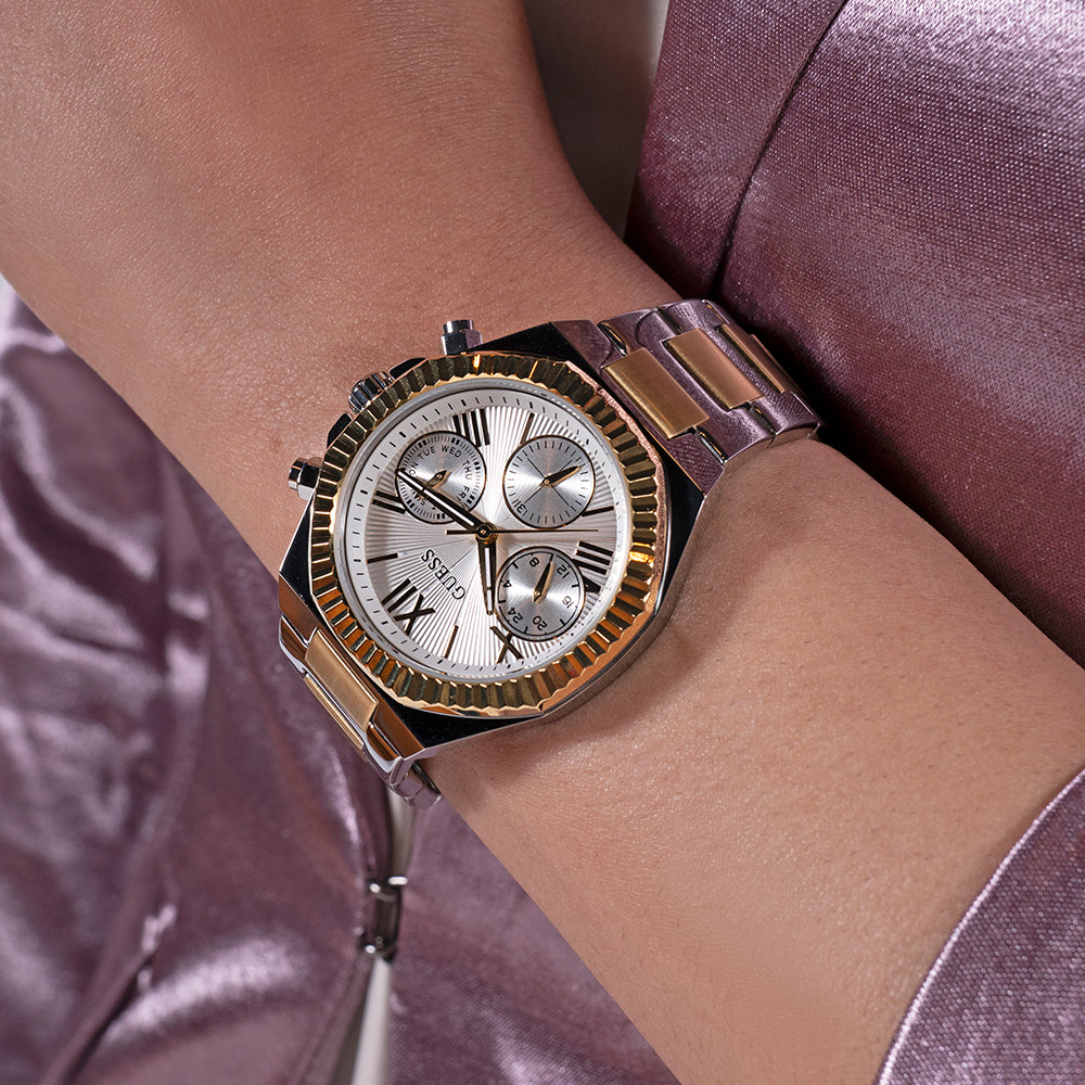 GUESS GW0769L3 CHIC TIMEPIECE - ELEGANT GOLD/SILVER STAINLESS STEEL WATCH FOR THE MODERN WOMAN-i-Watch-4
