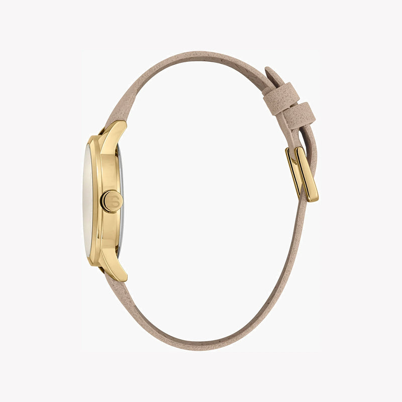 Esprit Women's Beige Faux Leather Watch, Silver Dial | Es1l207m0045 by i-watch