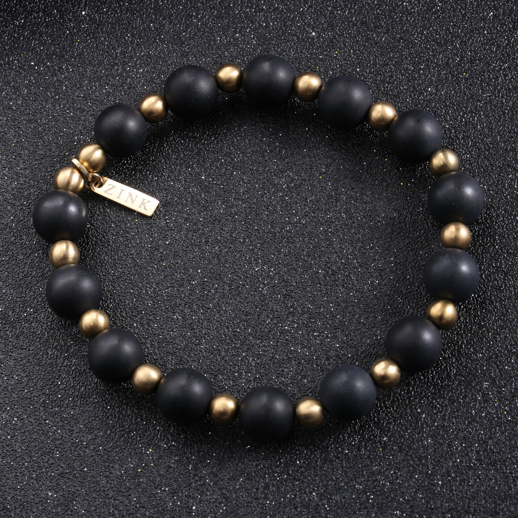 Zink Men's Black & Gold Stainless Steel Bracelet | Zjbc009bagp