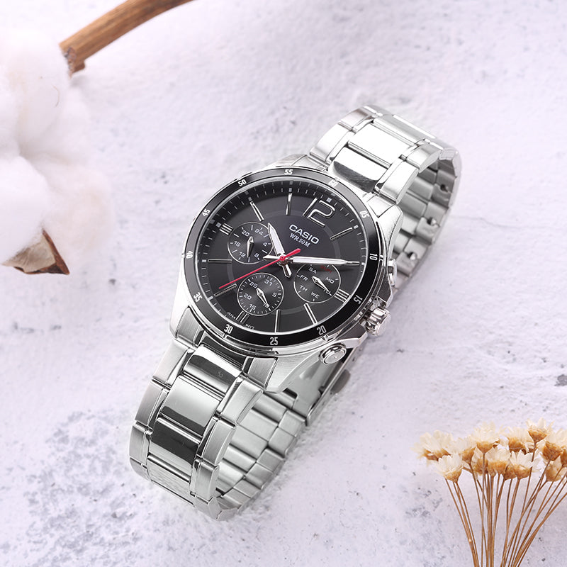 Casio Men's Stainless Steel Watch, Silver | Mtp-1374d-1avdf