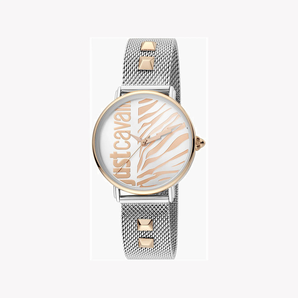 JUST CAVALLI Women's Watch with Silver & Rose Gold Metal Case and Silver Stainless Steel Band-i-Watch-2