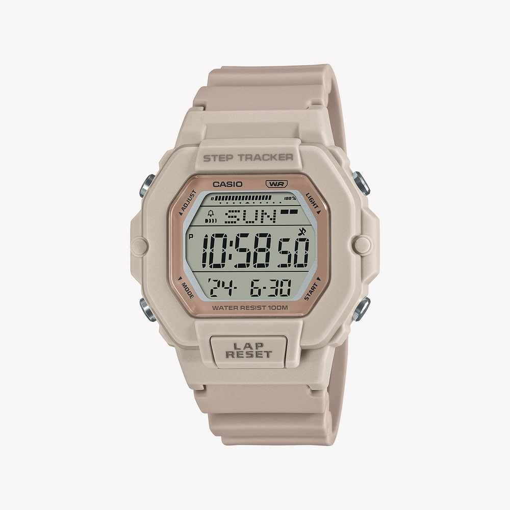 Casio Unisex Beige Resin Watch, Digital Dial | Lws-2200h-4avdf by i-watch