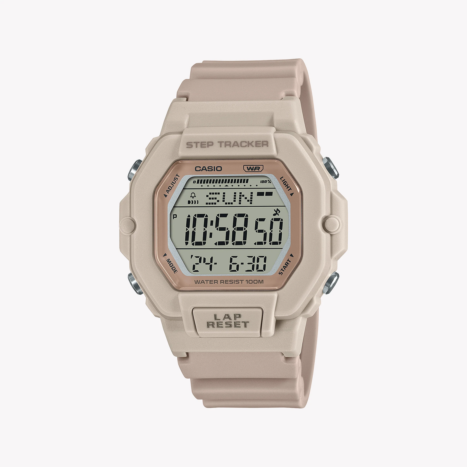 Casio Unisex Beige Resin Watch, Digital Dial | Lws-2200h-4avdf by i-watch