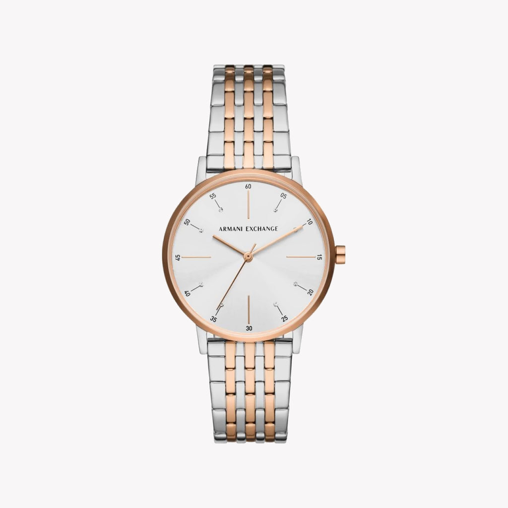 ARANI EXCHANGE AX5580 - ELEGANTLY MODERN WOMEN'S TIMEPIECE WITH SILVER-ROSE GOLD ACCENTS