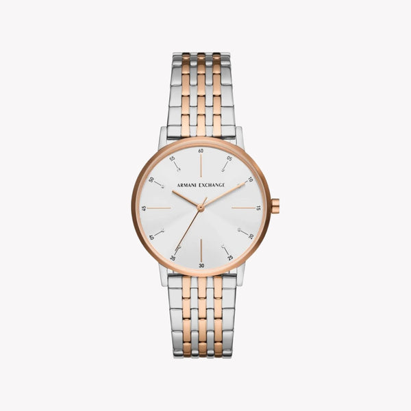 Armani Exchange Women's Silver-Rose Gold Watch, Silver Dial | Ax5580