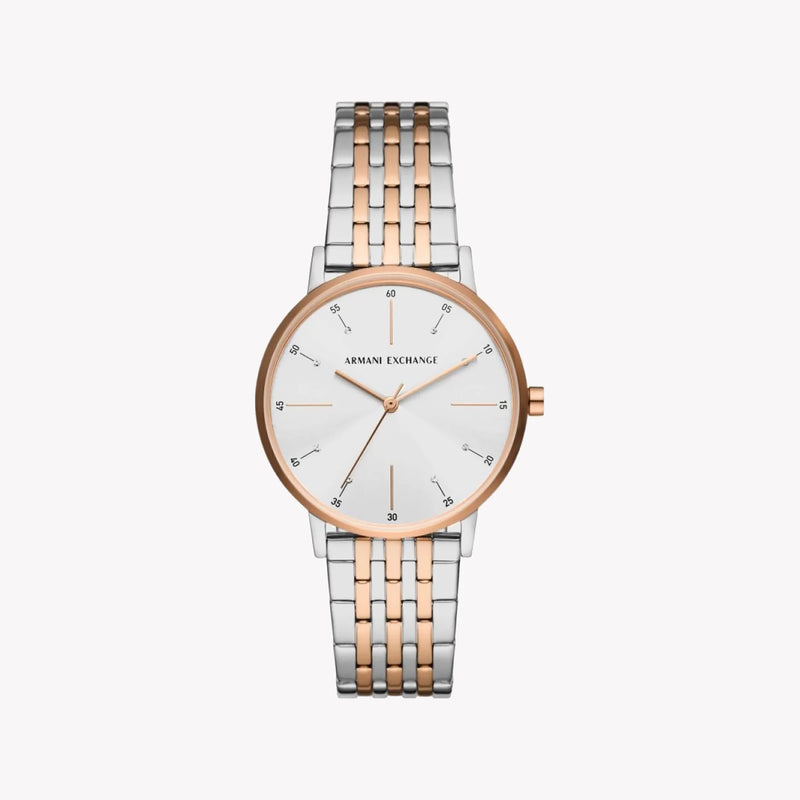 ARANI EXCHANGE AX5580 - ELEGANTLY MODERN WOMEN'S TIMEPIECE WITH SILVER-ROSE GOLD ACCENTS
