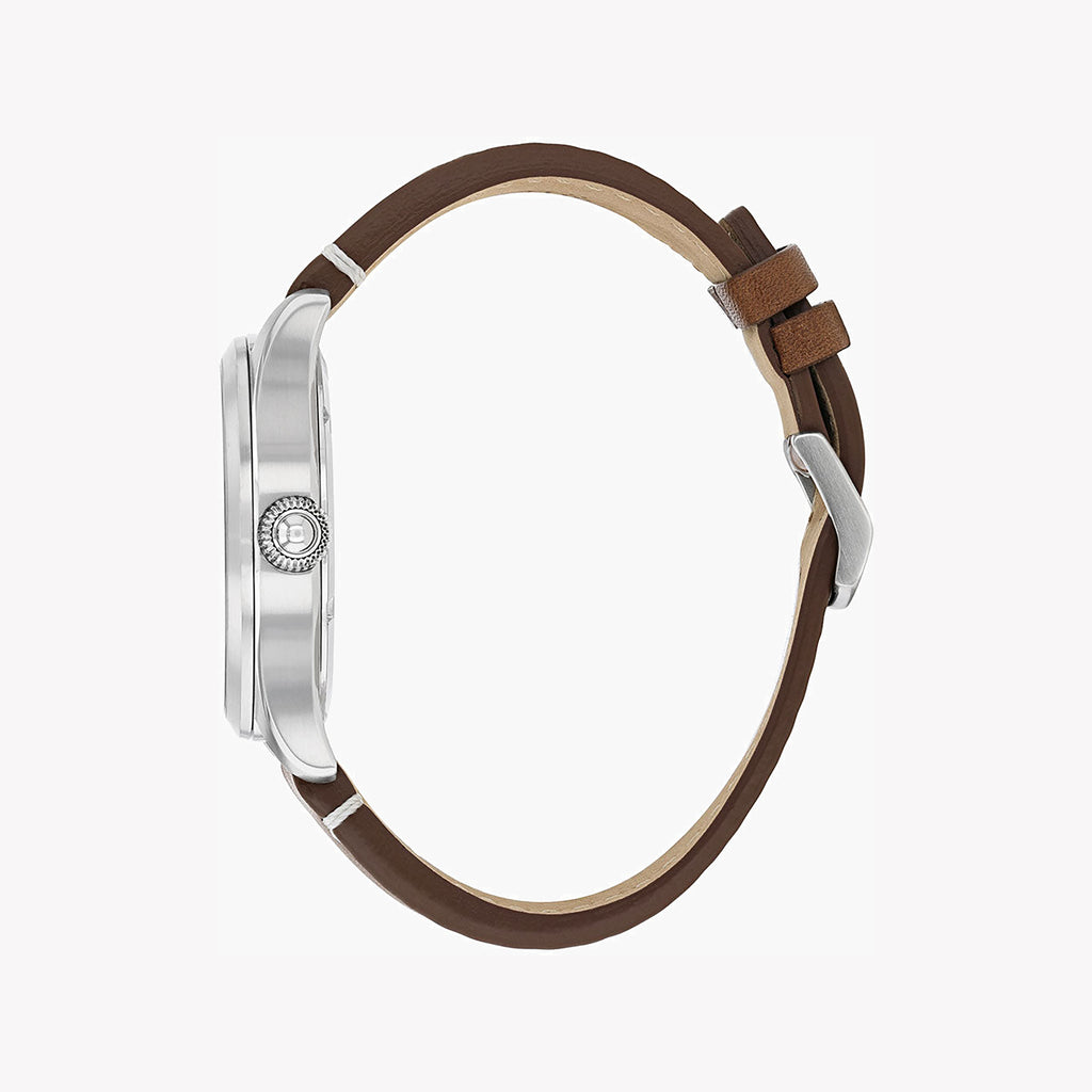 CITIZEN BM6838-33L - ELEGANT ECO-DRIVE MEN'S WATCH WITH LEATHER BAND & BLUE DIAL-i-Watch-2