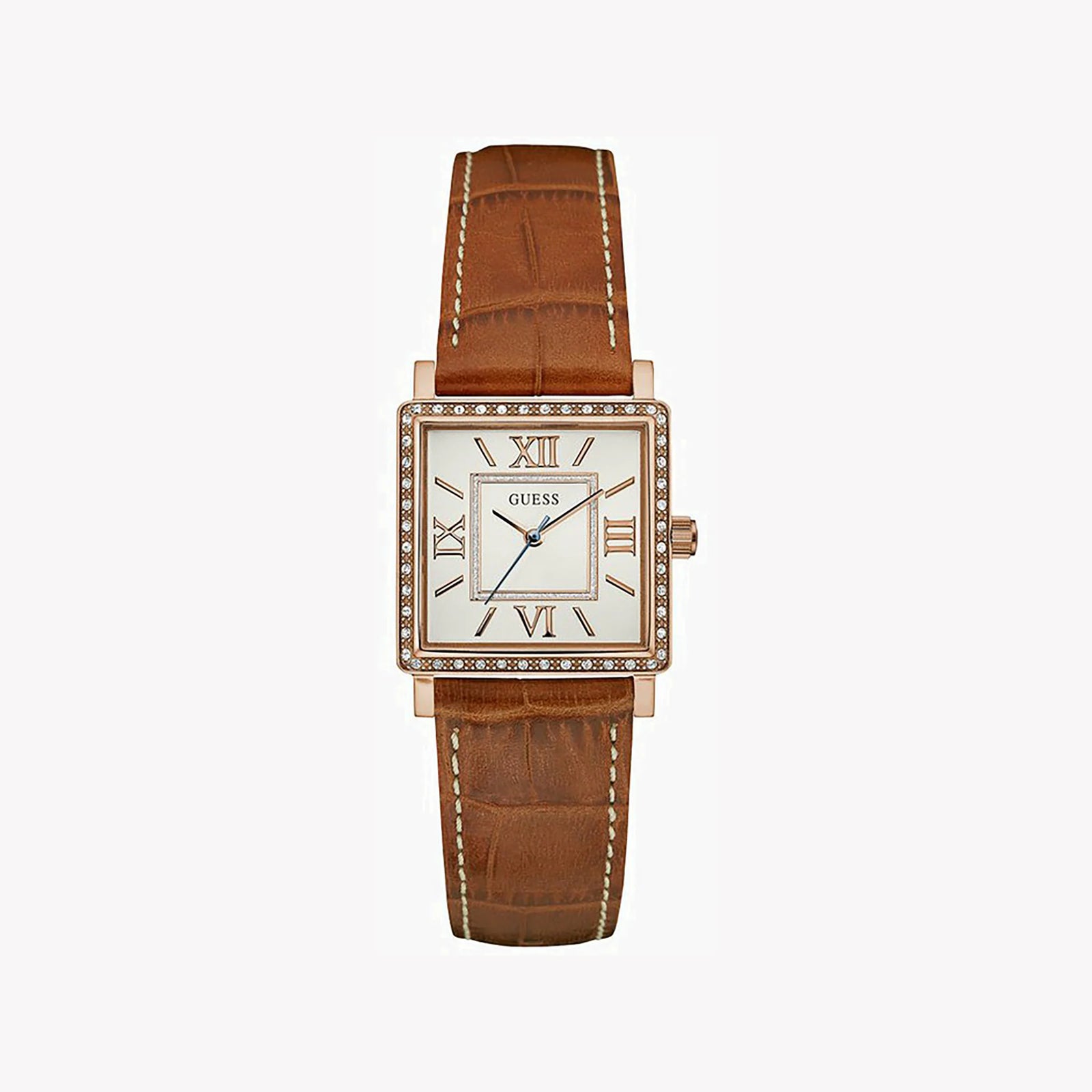 Guess Women's Gold Watch, White Dial, Brown Leather | W0829l4 by i-watch