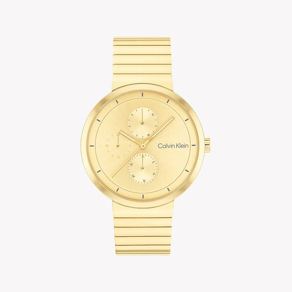 Ck Calvin Klein Women's Gold Stainless Steel Watch, Gold Dial | K3m221c6a by i-watch